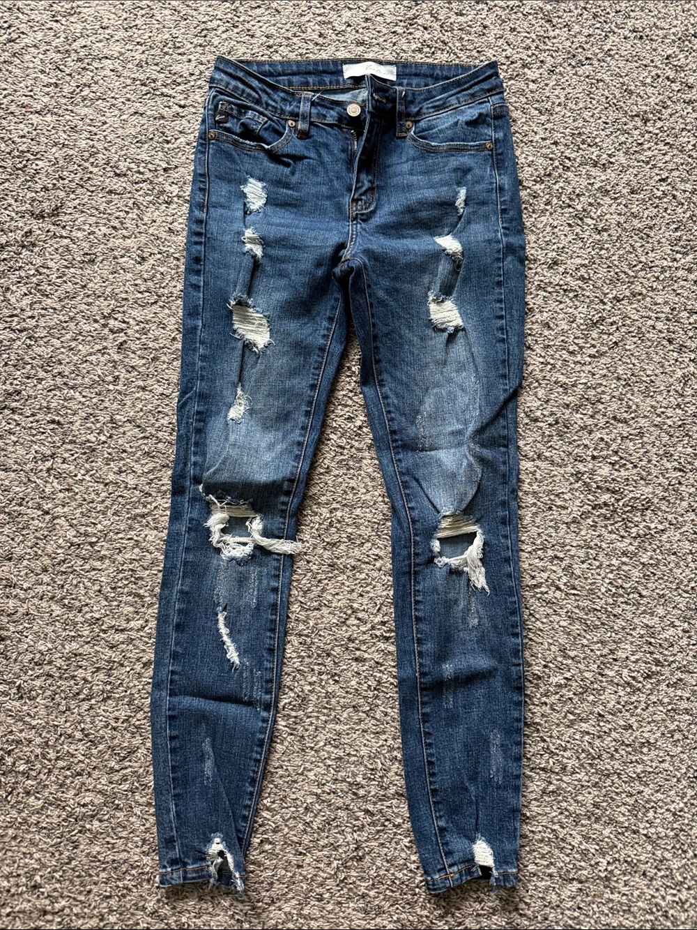 KanCan Dark Blue Distressed Skinny Jeans